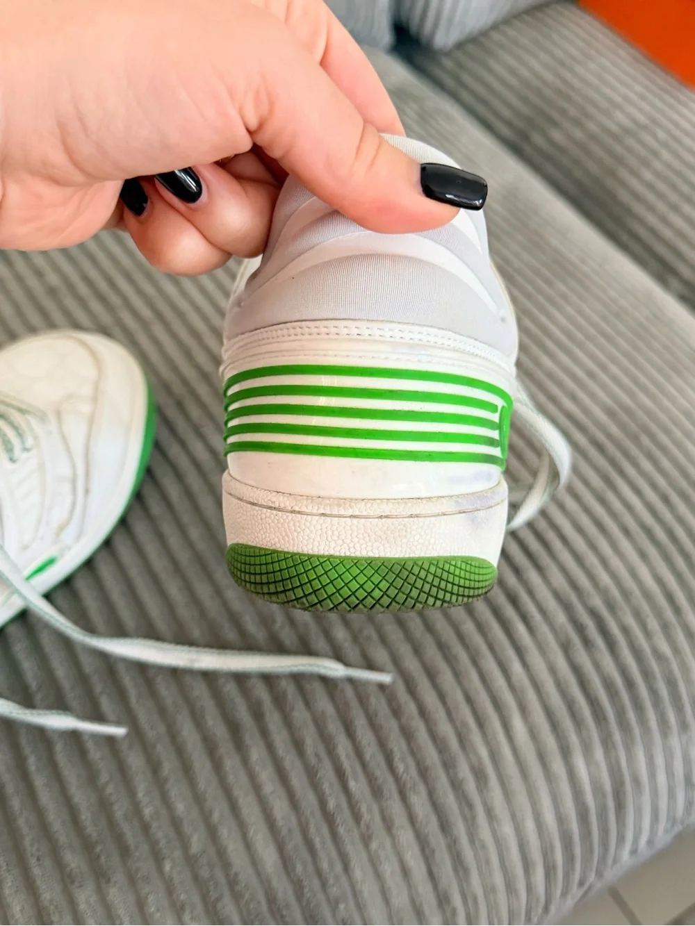 Gucci White & Green Low-Top Sneakers